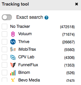 filter by tracker on spyover