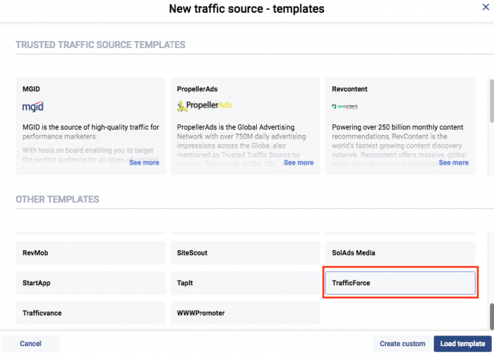 adding traffic force voluum